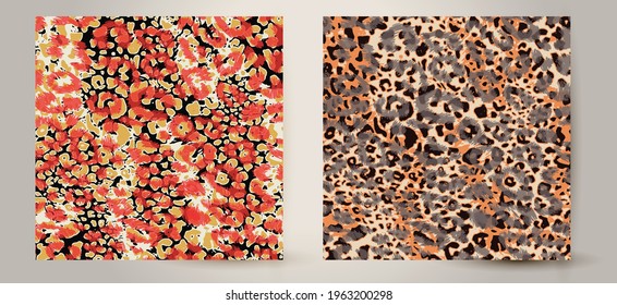 Abstract animal skin leopard seamless pattern design. Jaguar, leopard, cheetah, panther fur. Seamless camouflage background for fabric, textile, design, cover, wrapping.