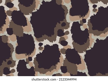 Abstract animal skin leopard seamless pattern design. Jaguar, leopard, cheetah, panther fur. Bold colors seamless camouflage background.