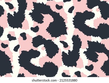 Abstract animal skin leopard seamless pattern design. Jaguar, leopard, cheetah, panther fur. Bold colors seamless camouflage background.