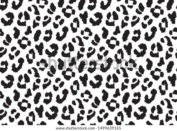 Abstract animal skin leopard seamless pattern design. Jaguar, leopard, cheetah, panther fur. Black and white seamless camouflage background.