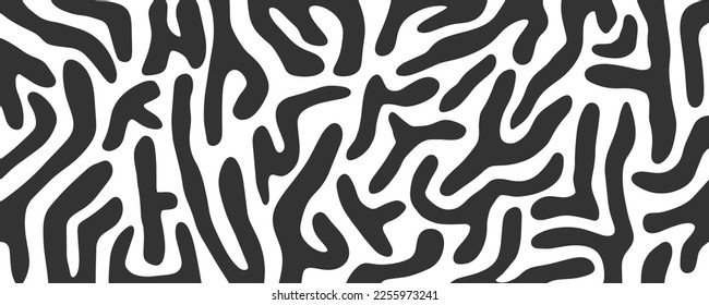 Abstract animal skin liquid shape elements background design vector. Creative black style art template.