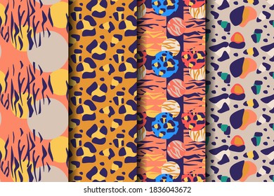 Abstract Animal Skin and Nature Concept Pattern Set Collection 