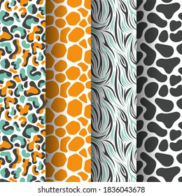 Abstract Animal Skin and Nature Concept Pattern Set Collection 