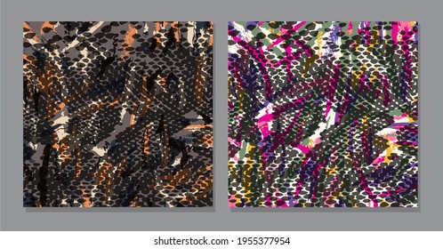 Abstract animal skin pattern design. Tiger, zebra fur.