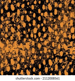Abstract Animal skin pattern design dotty art print illustration on Yellow background