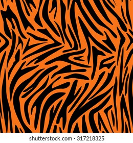 Abstract animal skin pattern. Zebra, tiger stripes. Seamless tiger background texture. Fabric design. 