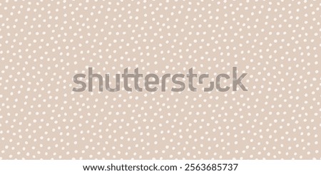 Abstract animal skin polka dot seamless texture. Minimal irregular tossed tiny dots pattern. Cute childish modern simple doodle print. Neutral beige seamless patern. Baby boho aesthetic surface design