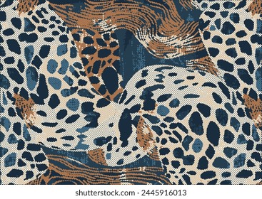 Abstractas estampado de piel de animal shabby geométrico elegante diseño de patrones de lujo para alfombras, alfombras de acento, ropa de cama, decoración del hogar, azulejos de baño. Ilustración vectorial de arte contemporáneo.