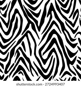 Abstract Animal Skin Seamless Pattern in Black and White