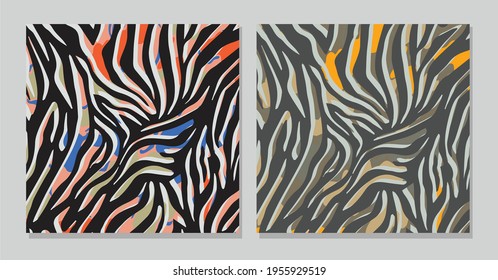 Abstract animal skin tiger pattern design. Tiger, zebra fur. 