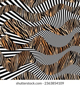 Abstract animal skin zebra pattern. Vector Illustration