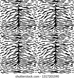 Abstract Animal Tiger Seamless Pattern. Vector Fashion Print