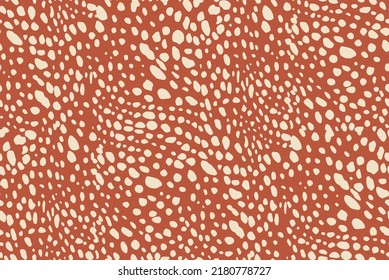 Abstract Animal Vector Dots Seamless Pattern Cheetah Cat Leopard Spots Repeated Allover Print Design Trendy Fashion Colors Decorative Background Amber Brown Tones