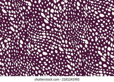 Abstract Animal Vector Dots Seamless Pattern Cheetah Cat Leopard Spots Repeated Allover Print Design Trendy Fashion Colors Decorative Background Dark Purple Tones