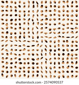 Abstract animalistic seamless pattern with circle. Geometric print with minimalist geometrical figure.