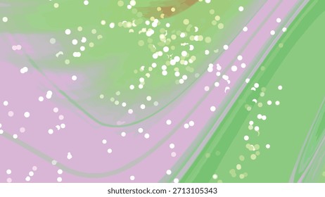 Abstract animated background with flowing lines and shimmering light particles in green and pink, Abstracts Twirl Particles, Stock royalty free image.