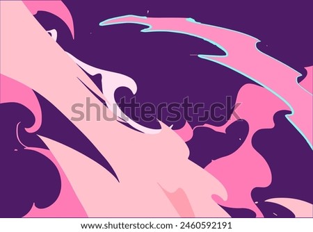 Abstract anime toon style background with wind visual effect.