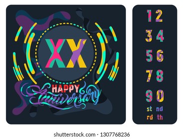 Abstract Anniversary with custom number design