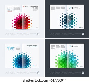 Abstract annual report, business vector template. Brochure design, cover modern layout, flyer in A4 with colourful geometric shapes for tech, science, finance with light background. 
