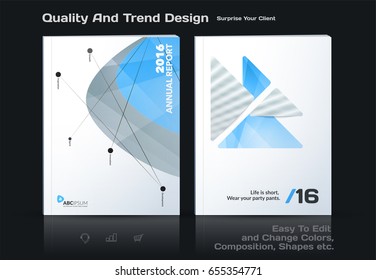 Abstract annual report, business vector template. Brochure design, cover modern layout, flyer in A4 with colourful soft triangular shapes for tech, science, finance with light background. 