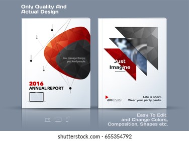 Abstract annual report, business vector template. Brochure design, cover modern layout, flyer in A4 with colourful soft triangular shapes for tech, science, finance with light background. 