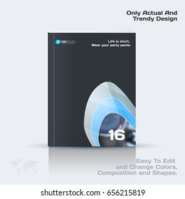 Abstract annual report, business vector template. Brochure design, cover modern layout, flyer in A4 with grey soft, pebble shapes for nature, ecology, finance with light background. 