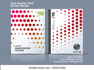 Abstract annual report, business vector template. Brochure design, cover modern layout, flyer in A4 with red rounds, circles, dots for holiday, festival, party with light background. 