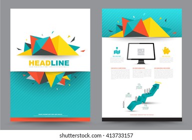 Abstract Annual report design template, Leaflet cover presentation abstract background, layout in A4 size. Vector illustration. 