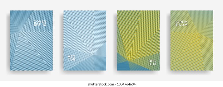 Abstract annual report design vector collection. Gradient grid texture cover page layout templates set. Report covers graphic design, business brochure pages corporate templates.