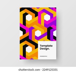 Abstract annual report design vector concept. Isolated geometric pattern journal cover template.