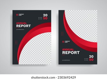 abstract annual report template with photo