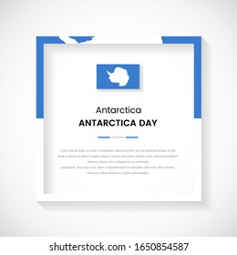 Abstract Antarctica flag square frame stock illustration. Classic country frame with text for Antarctica day.