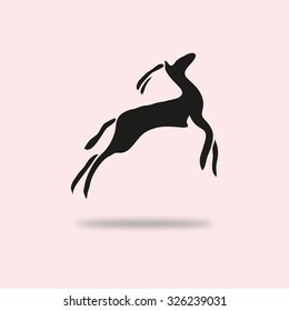 Abstract antelope symbol, design element. Can be used for invitations, greeting cards, scrapbooking, print, labels, emblems, manufacturing. Animal theme