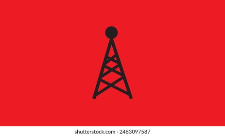 Abstract Antenna icon set. Radio antenna icon. Radio tower icons. Communication towers collection on red back ground vector design.