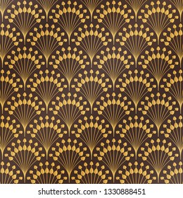 Abstract antique classic gold luxury art deco floral pattern background. You can use for cover style, print, ad, poster, artwork. illustration vector eps10