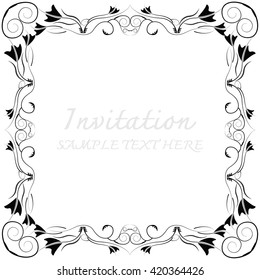 Abstract antique floral frame