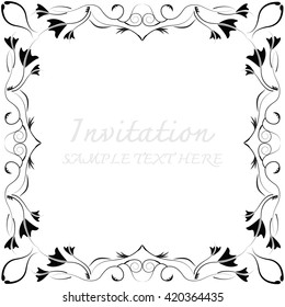 Abstract antique floral frame