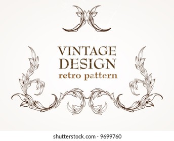 Abstract antique frame for vintage design.