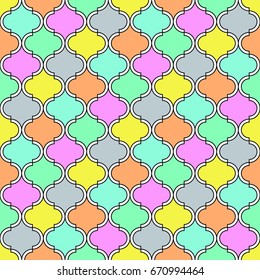 Abstract antique seamless pattern. Geometric trellis pattern.Vivid color seamless background. Screen print vector texture. Oriental seamless background. Vector seamless pattern 