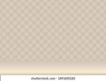 Abstract Antique White Table Display with Star Pattern Background, Suitable for Product Presentation Backdrop, Display, and Mock up.
