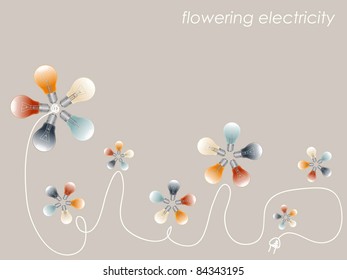 Abstract anusual backdrop with lights like flowers (vector)