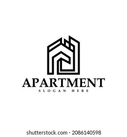 Plantilla de diseño de logotipo de apartamento abstracto