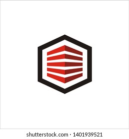 Abstract Apartment Logo with Hexagon Shape