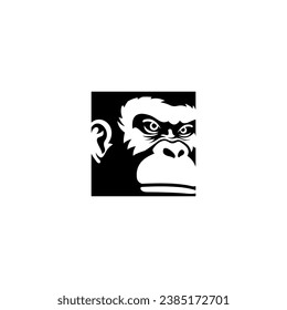  abstract ape head illustration vector cartoon logo. strong, clear and inspiring