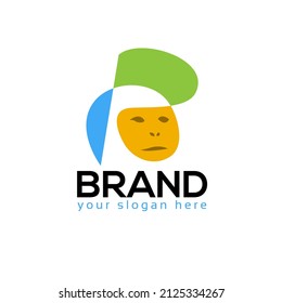 Abstract ape logo vector. Flat design. Vector Illustration on white background