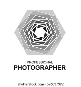 Abstract Aperture logo professional photographer emblem sign