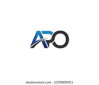 Abstract APO letter logo monogram design vector graphic template.