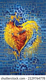 abstracto, apocalíptico, arte, fondo, fondo, fondo negro, azul, brillante, roto, corazón ardiente, ráfaga, celebración, caos, colorido, concepto, creación, creativo, diseño