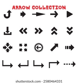 abstract app arrow icon sign arrowhead button direction. back black arrow symbol. drawn down up right left download sign. eps vector illustration. neon black arrows set collections. 