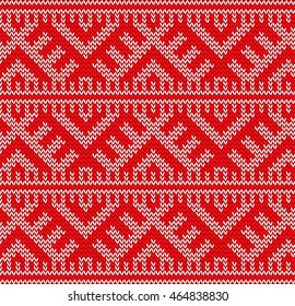 Abstract Apparel Background. Winter Knitted pattern. Seamless Apparel Knitting Background. Abstract Red Pattern. Vector illustration.